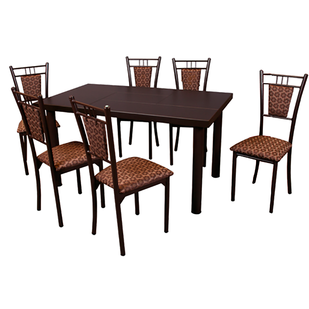 COMEDOR MADRID CON 6 SILLAS MESA TAITI CHOCOLATE