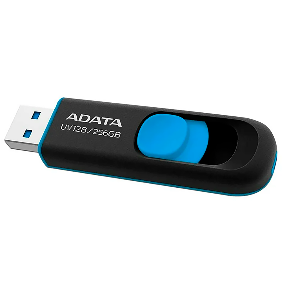 MEMORIA USB ADATA UV128 DE 256 GB AZUL NEGRO