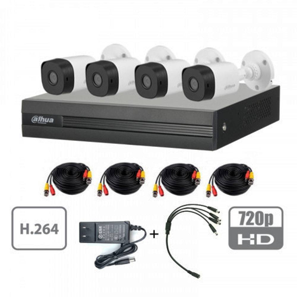 KIT DAHUA 8CH/4CAM (DH-KIT/XVR1B08-I/4-B1A21N-0360B)