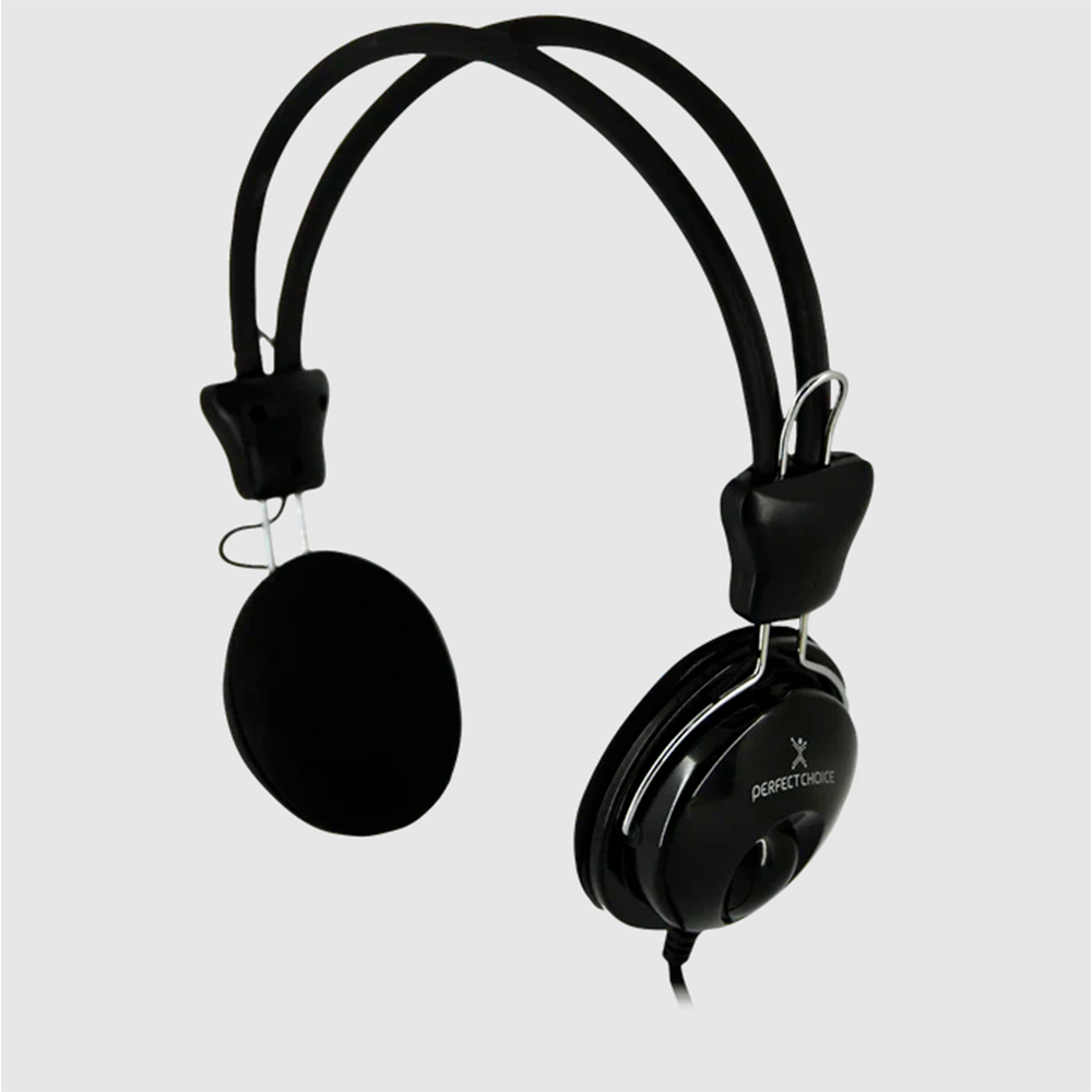 AUDIFONO DIADEMA PERFECT CHOICE DE ALTA FIDELIDAD MODELO PC-110323 NEGRO