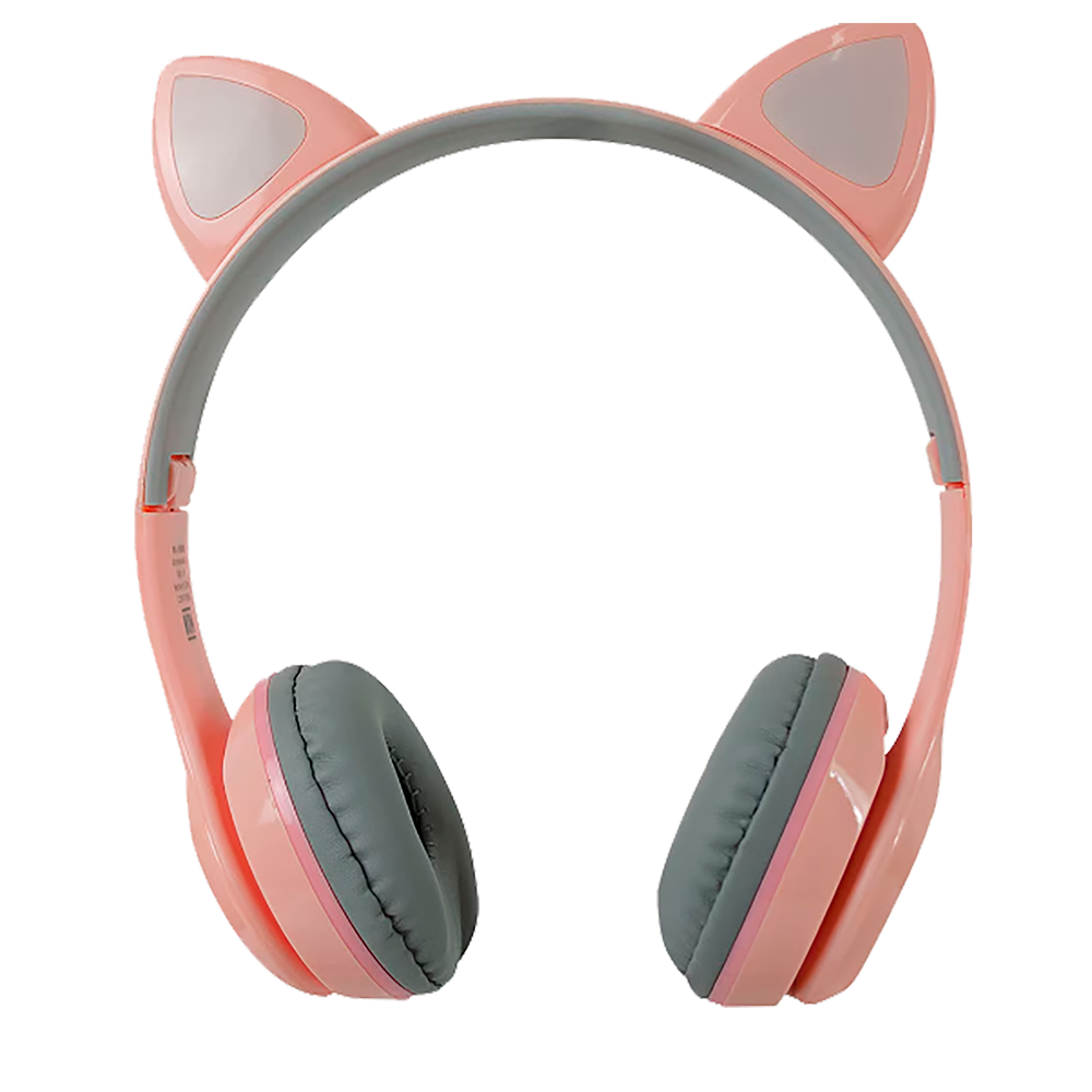 AUDIFONO DIADEMA PERFECT CHOICE INALAMBRICA INFANTIL CATTO CON LUZ LED PC-116998 ROSA