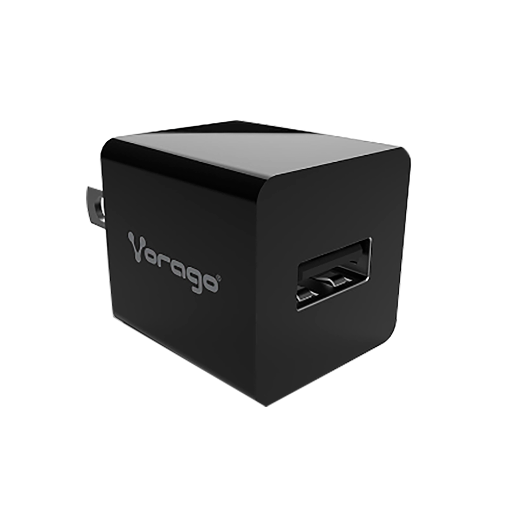 CARGADOR VORAGO PARA PARED AU-105 CON 1 PUERTO USB NEGRO