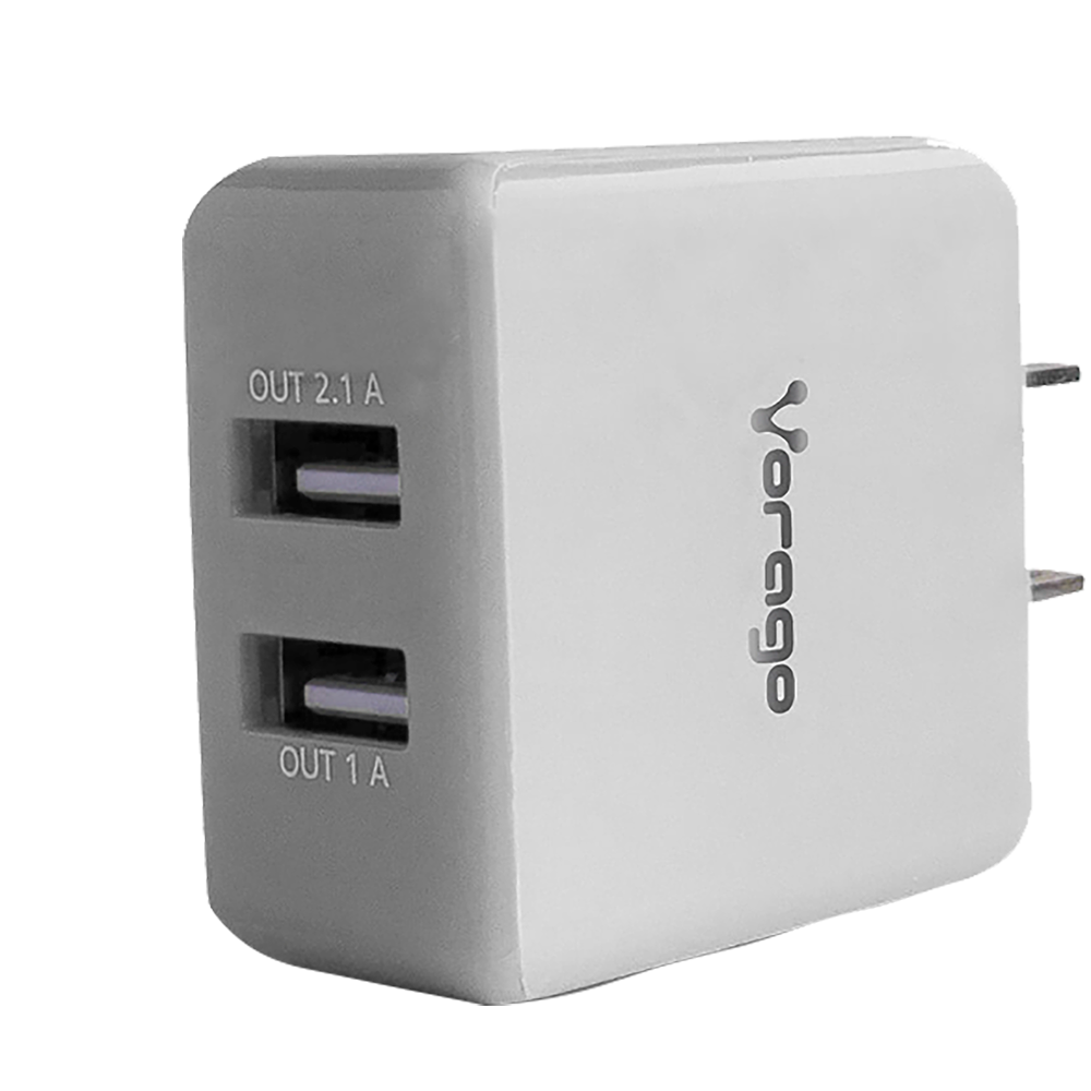 CARGADOR VORAGO PARA PARED AU-106 CON 2 PUERTOS USB BLANCO