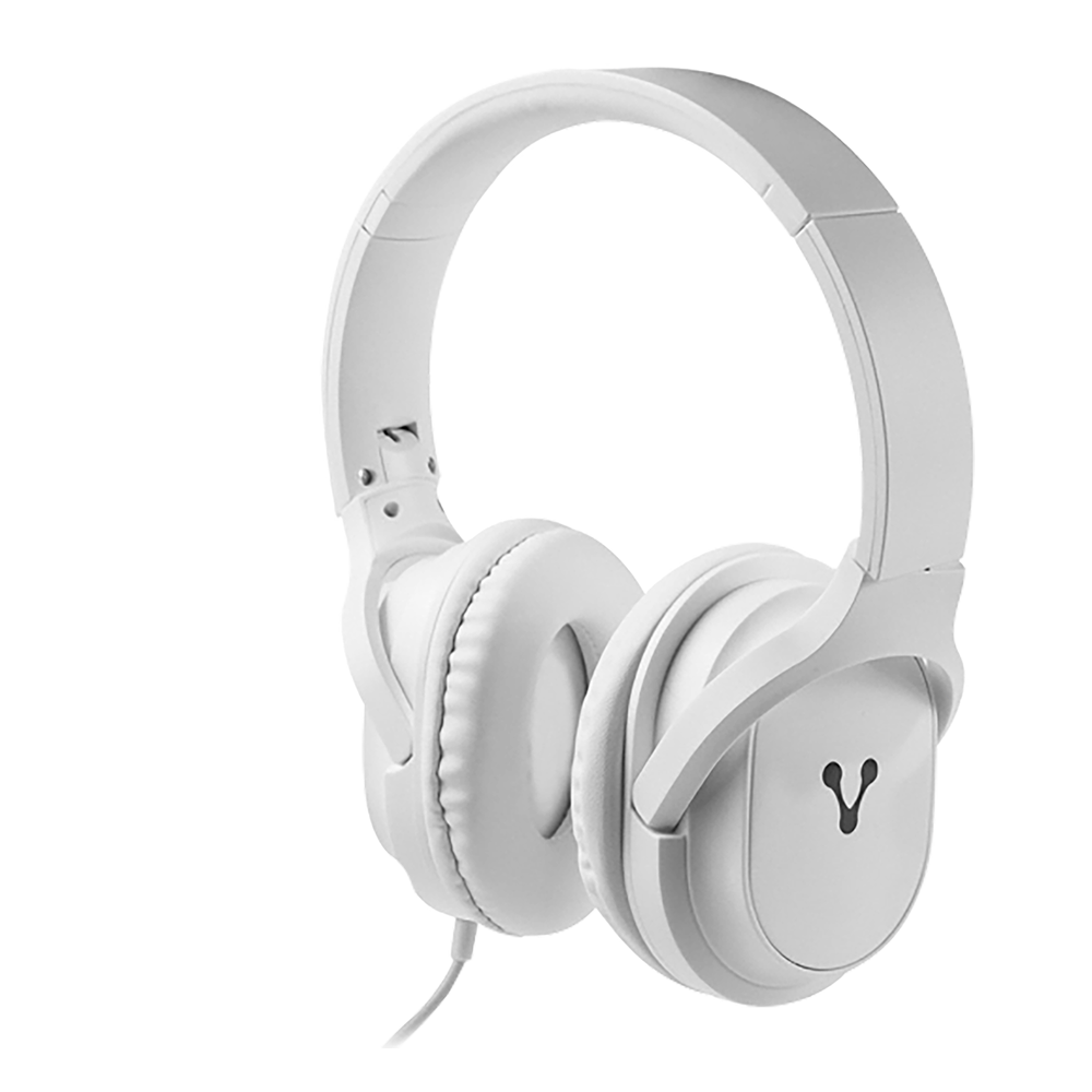 AUDIFONOS DIADEMA VORAGO DE ALTA FIDELIDAD CON MICROFONO HP-301 ALAMBRICO BLANCO