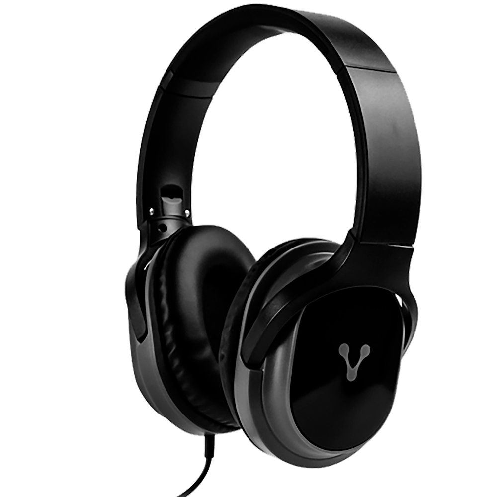 AUDIFONOS DIADEMA VORAGO DE ALTA FIDELIDAD CON MICROFONO HP-301 ALAMBRICO NEGRO