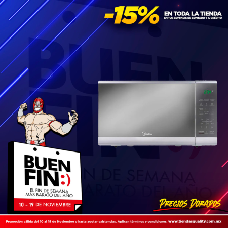 HORNO MICROONDAS MIDEA 07FT MMDF07S2MG GRIS ACABADO ESPEJO