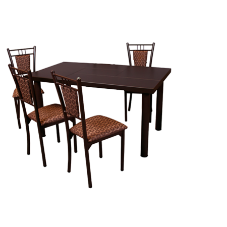 COMEDOR MADRID CON 4 SILLAS MESA TAITI CHOCOLATE
