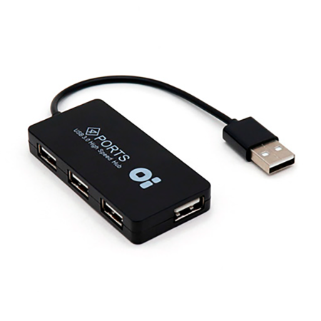 HUB USB V2.0 4 PUERTOS TIPO A NEGRO
