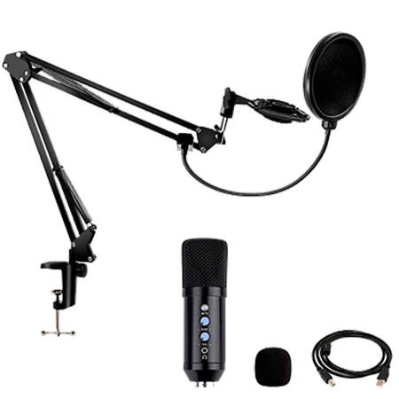 MICROFONO USB CABEZAL REDONDO BROBOTIX 263908 NEGRO