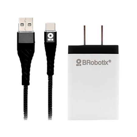 CARGADOR BROBOTIX FASTCHARGE 963325 1 PUERTO USB V3.0 CON CABLE TIPO C NEGRO