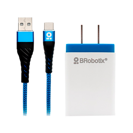 CARGADOR BROBOTIX FASTCHARGE 963332 1 PUERTO USB V3.0 CON CABLE TIPO C AZUL