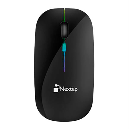 MOUSE NEXTEP INALÁMBRICO SILENCIOSO RGB 1600 NEGRO