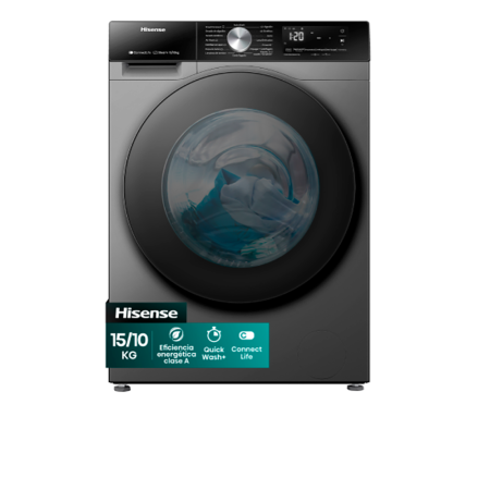 LAVASECADORA HISENSE 15KG INVERTER WIFI WD3S1543BT GRIS