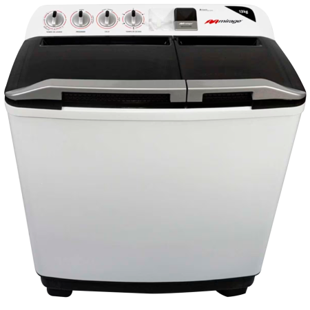 LAVADORA MIRAGE SEMIAUTOMÁTICA 13 KG 2 TINAS LMS013M BLANCO