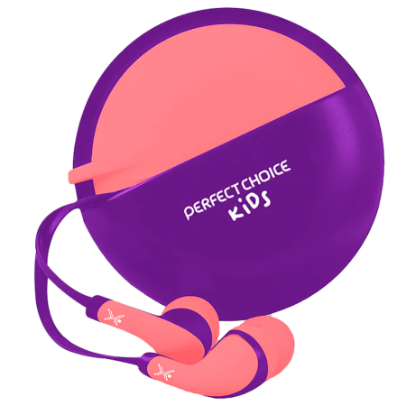 AUDIFONOS PERFECT CHOICE BUBBLE GUM ALAMBRICOS CON MICROFONO INTEGRADO PC-116493 ROSA CON MORADO