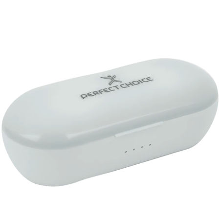 AUDIFONOS PERFECT CHOICE INALAMBRICOS BT TRUE WIRELESS EXTRA BASS PC-116547 COLOR BLANCO