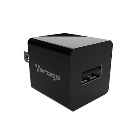 CARGADOR VORAGO PARA PARED AU-105 CON 1 PUERTO USB NEGRO