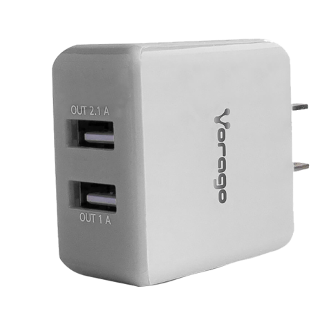 CARGADOR VORAGO PARA PARED AU-106 CON 2 PUERTOS USB BLANCO