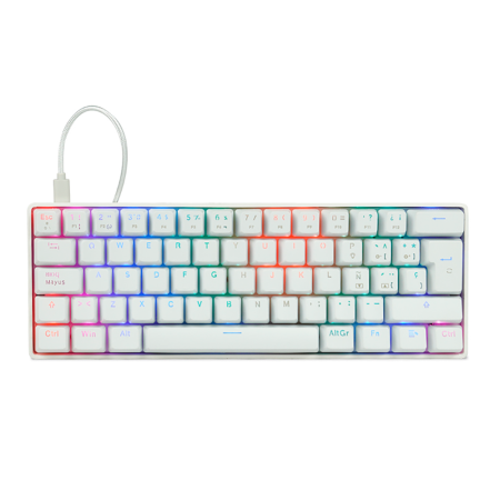 TECLADO MECÁNICO GAME FACTOR KBG560 RGB SWITCH BLANCO