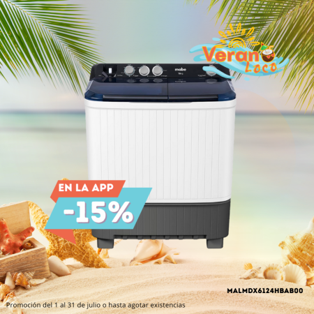 LAVADORA MABE 16 KG DE 2 TINAS LMDX6124HBAB