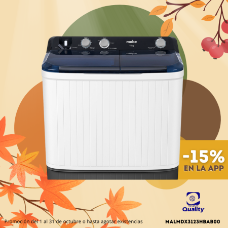LAVADORA MABE 13KG 2TINAS LMDX3123HBAB BLANCO